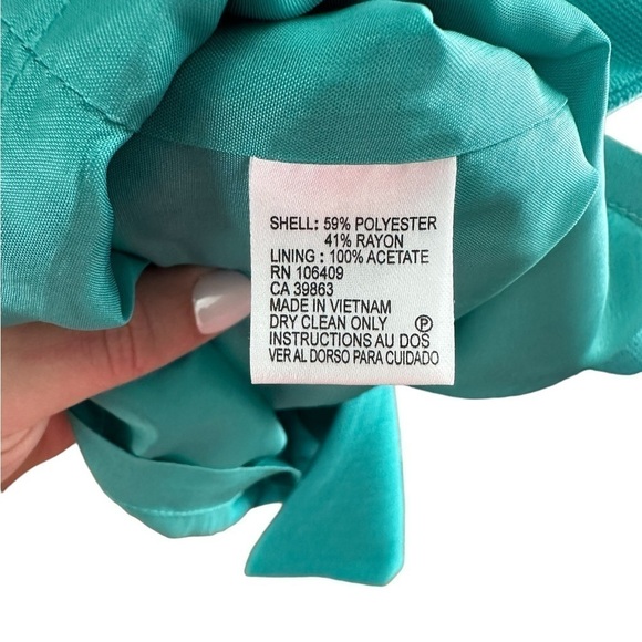 Tahari Sheath Dress Size 6 Turquoise Lined Interview Wedding Guest Business - Picture 4 of 7